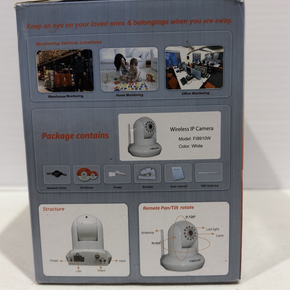 FOSCAM Wireless IP Camera Internet & Smartphone Remote Monitoring System F18910W - Picture 3 of 4